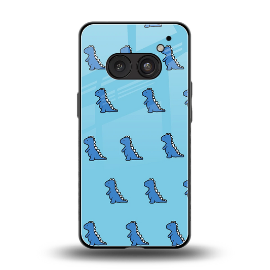 Dino Blue back phone cover | glass case for nothing phone 2a plus