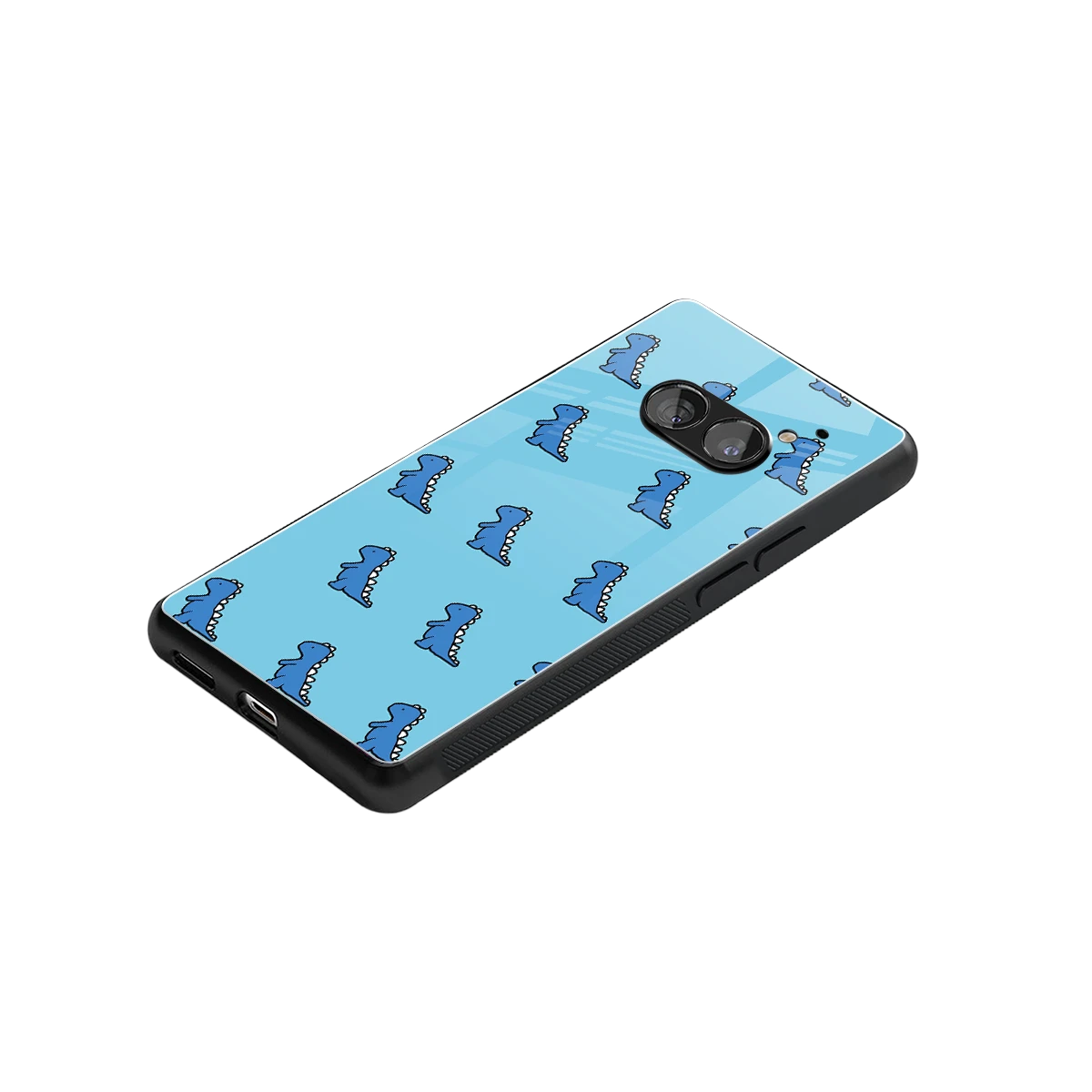 Dino Blue stylish phone case for nothing phone 2a | glossy glass and slim fit