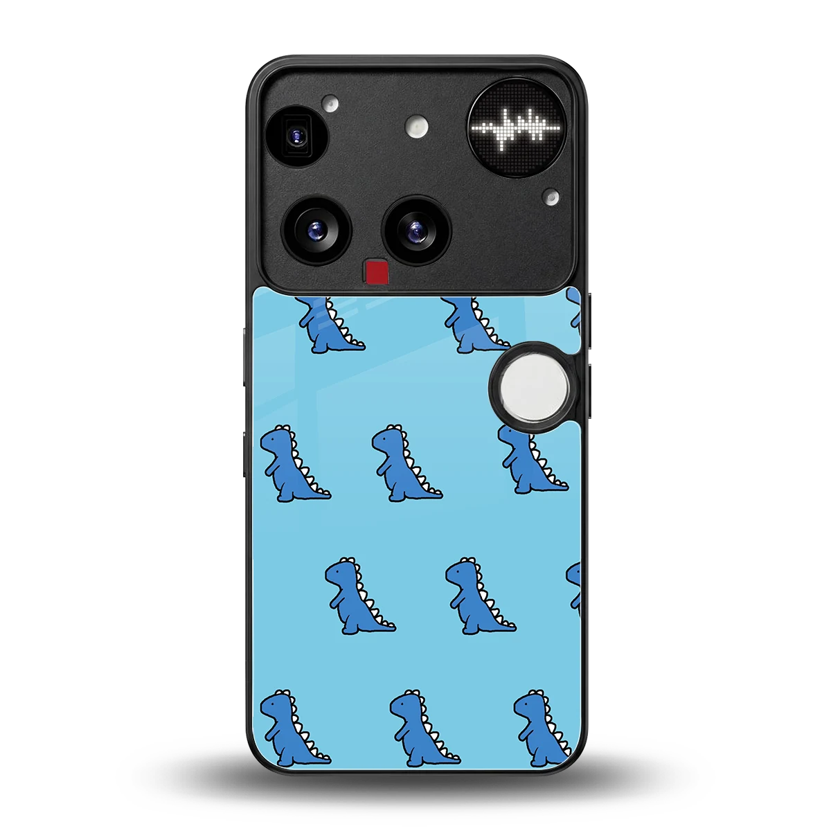 Dino Blue back phone cover | glass case for nothing phone 3