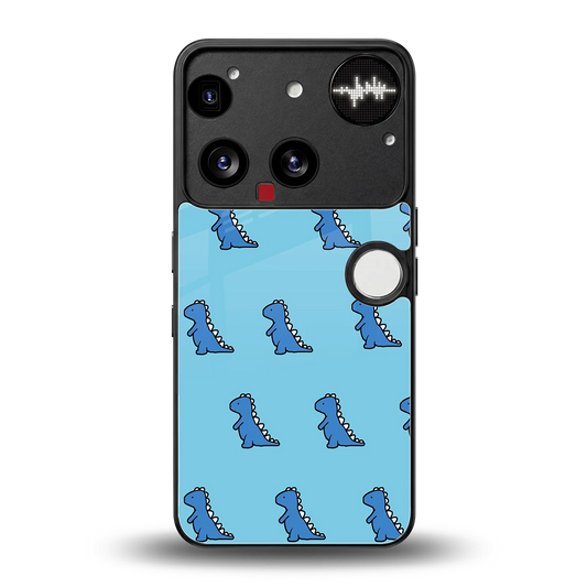 Dino Blue back phone cover | glass case for nothing phone 3