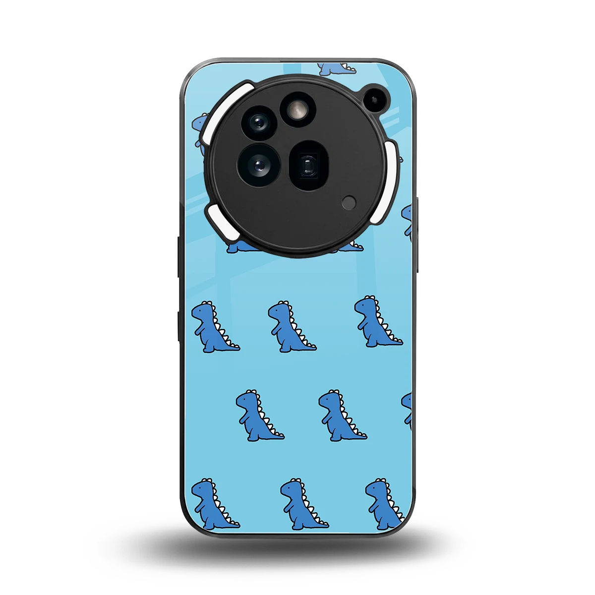 Dino Blue back phone cover | glass case for nothing phone 3a pro