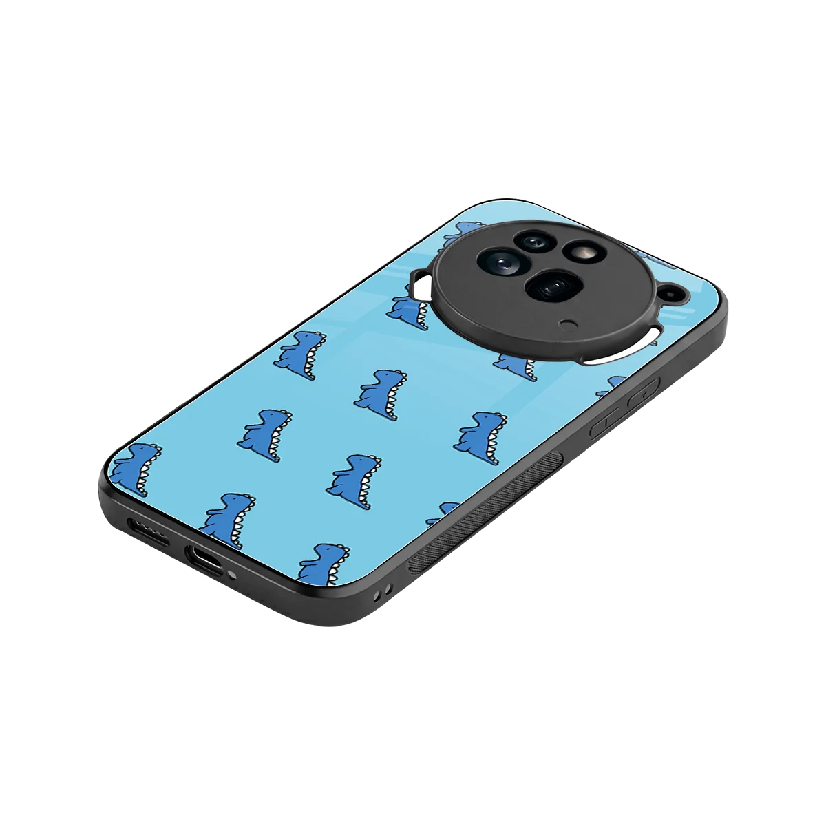 Dino Blue stylish phone case for nothing phone 3a pro | glossy glass and slim fit
