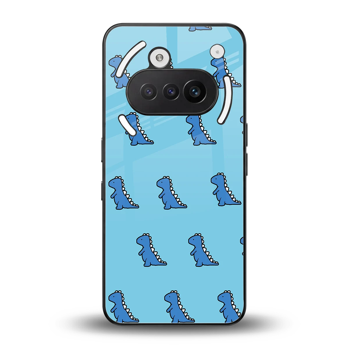Dino Blue back phone cover | glass case for nothing phone 3a