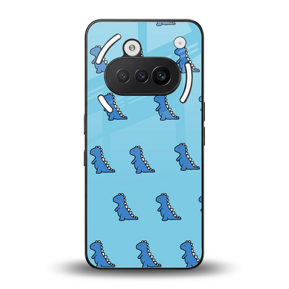 Dino Blue back phone cover | glass case for nothing phone 3a