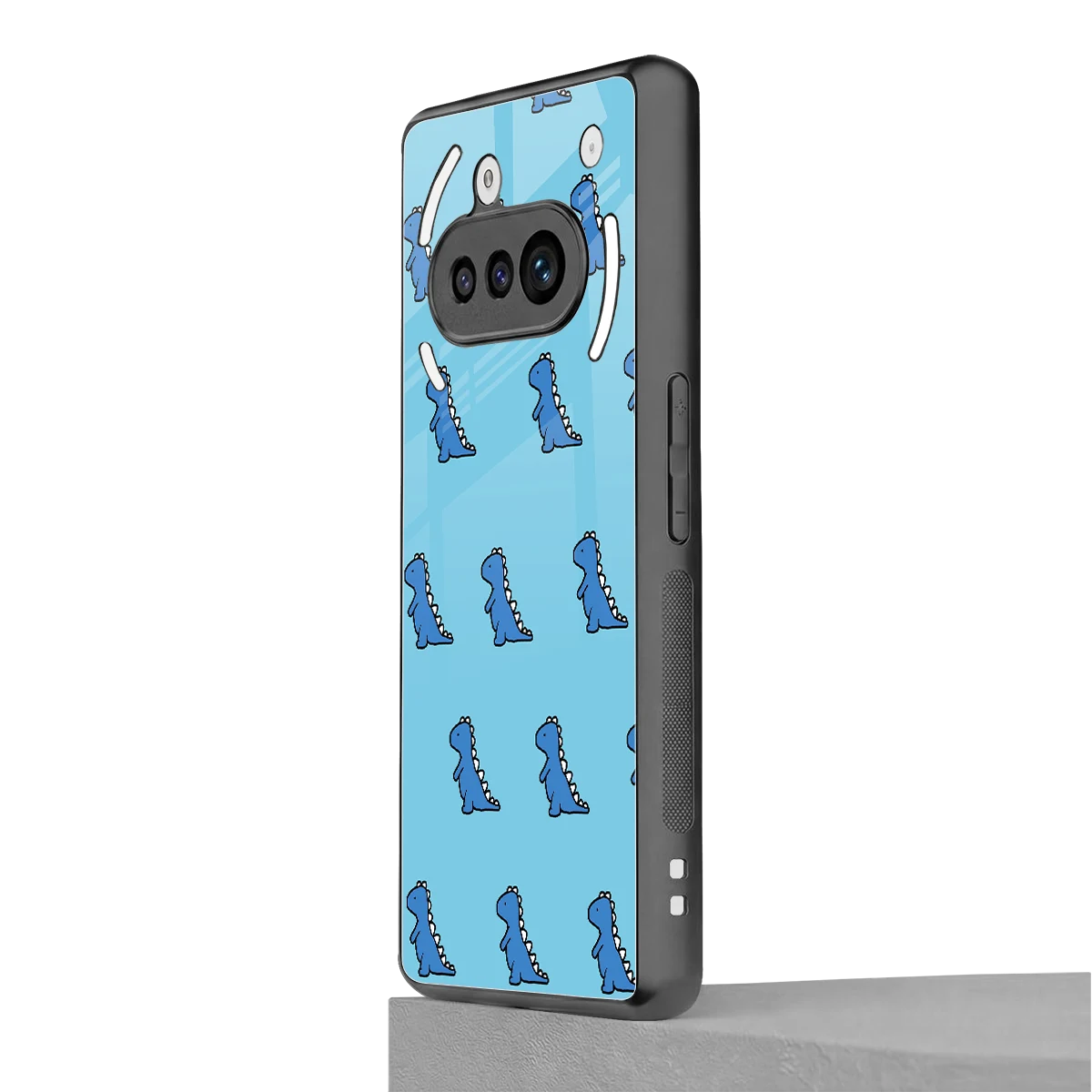 Dino Blue nothing phone 3a mobile cover | shockproof glass phone case
