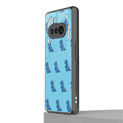 Dino Blue nothing phone 3a mobile cover | shockproof glass phone case