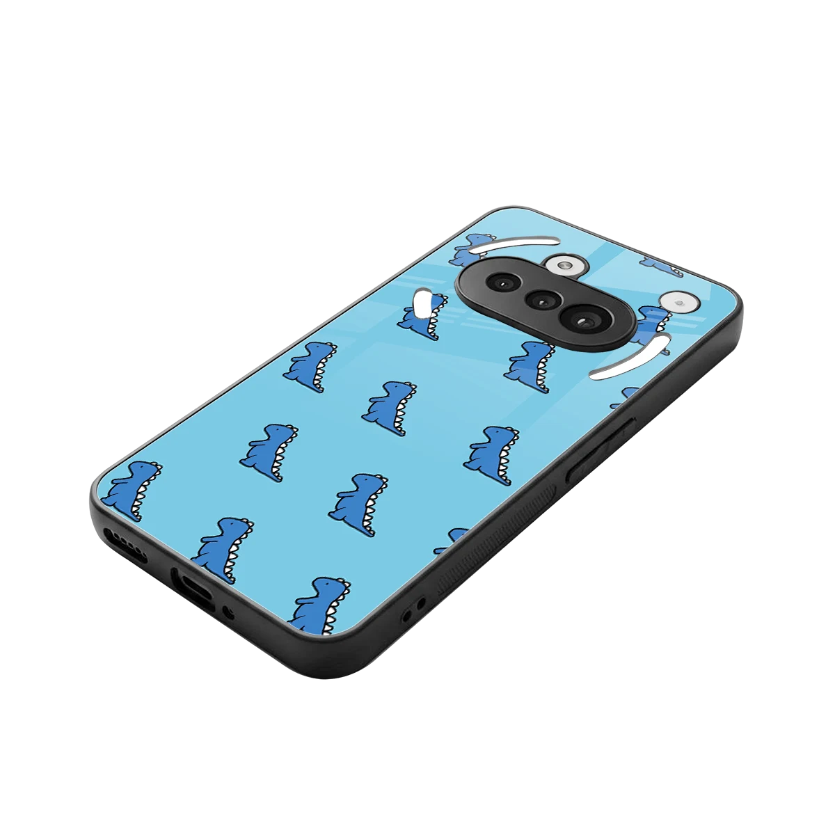 Dino Blue stylish phone case for nothing phone 3a | glossy glass and slim fit