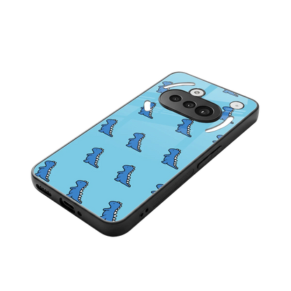 Dino Blue stylish phone case for nothing phone 3a | glossy glass and slim fit