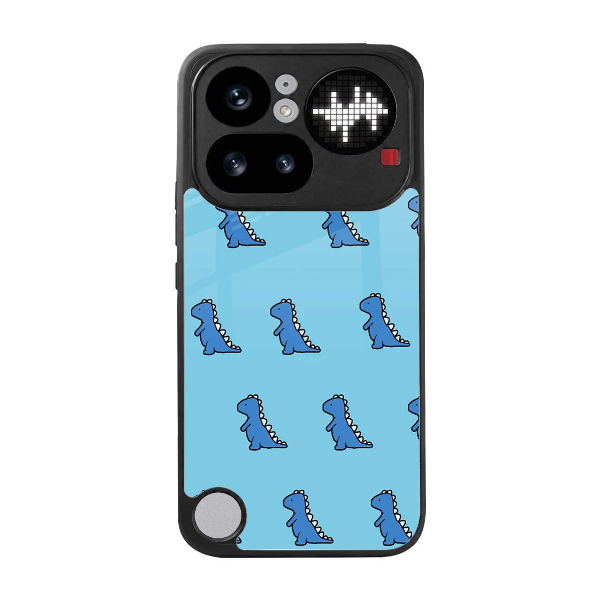 Dino Blue back phone cover | glass case for nothing phone 4a pro