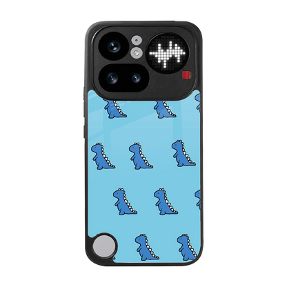Dino Blue back phone cover | glass case for nothing phone 4a pro