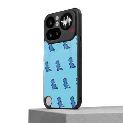Dino Blue nothing phone 4a pro mobile cover | shockproof glass phone case