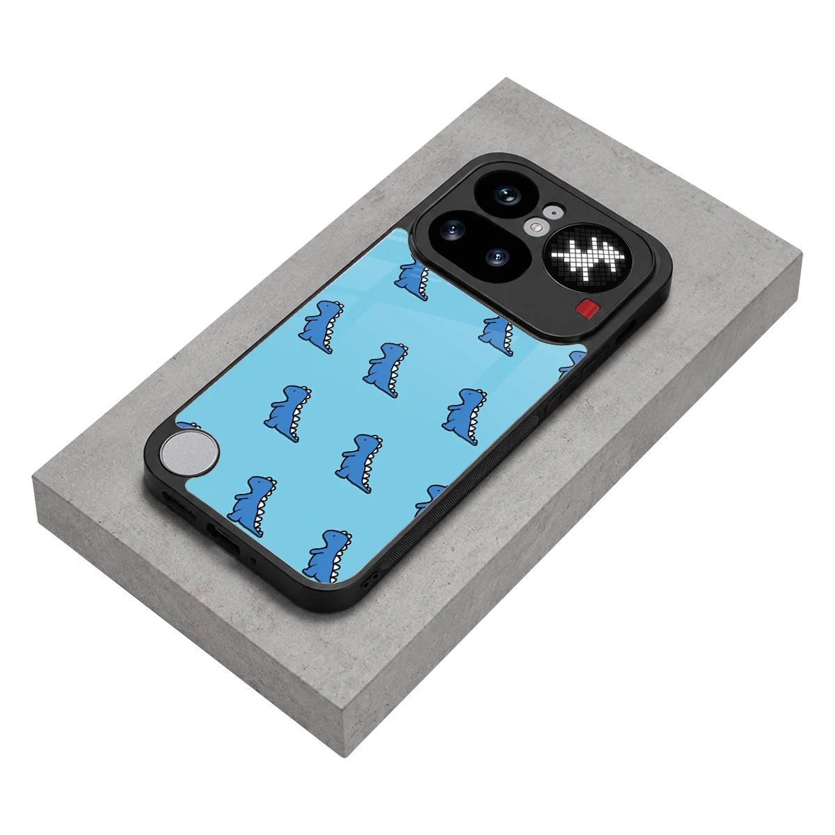 Dino Blue stylish phone case for nothing phone 4a pro | glossy glass and slim fit