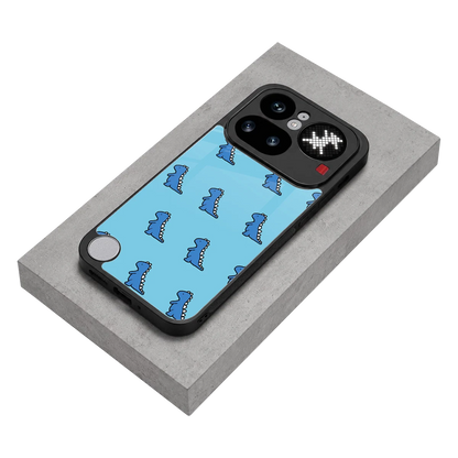 Dino Blue stylish phone case for nothing phone 4a pro | glossy glass and slim fit