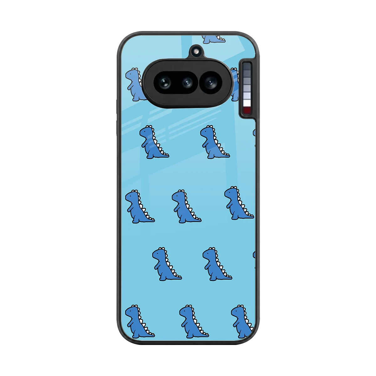 Dino Blue back phone cover | glass case for nothing phone 4a