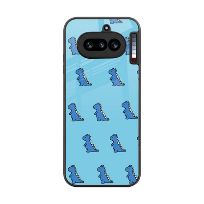 Dino Blue back phone cover | glass case for nothing phone 4a