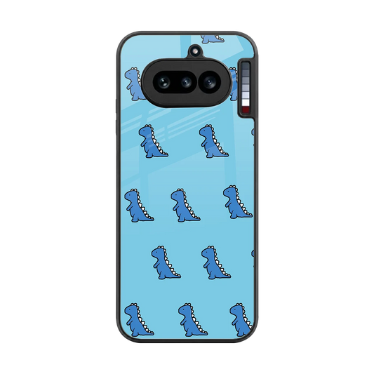 Dino Blue back phone cover | glass case for nothing phone 4a