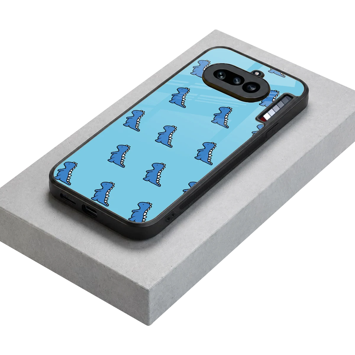 Dino Blue stylish phone case for nothing phone 4a | glossy glass and slim fit