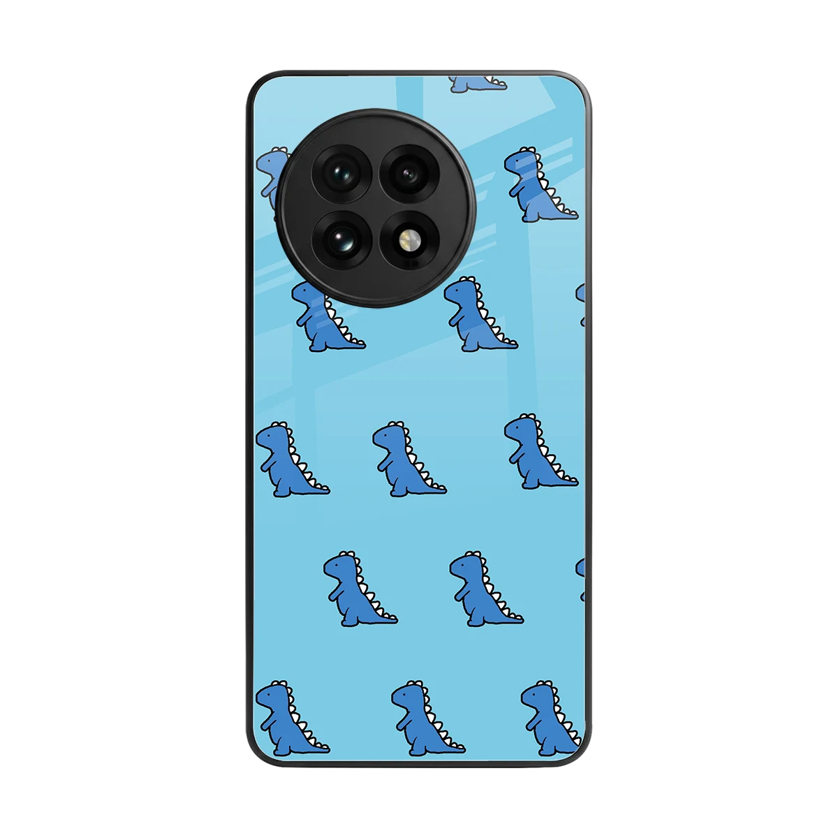 Dino Blue back phone cover | glass case for oneplus 13r