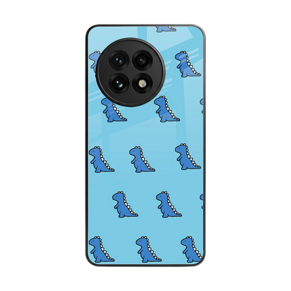 Dino Blue back phone cover | glass case for oneplus 13r
