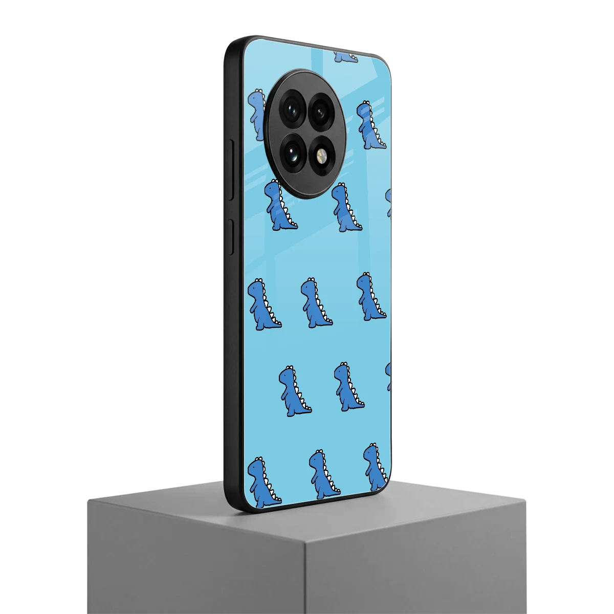 Dino Blue oneplus 13r mobile cover | shockproof glass phone case