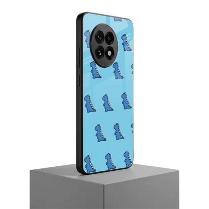 Dino Blue oneplus 13r mobile cover | shockproof glass phone case