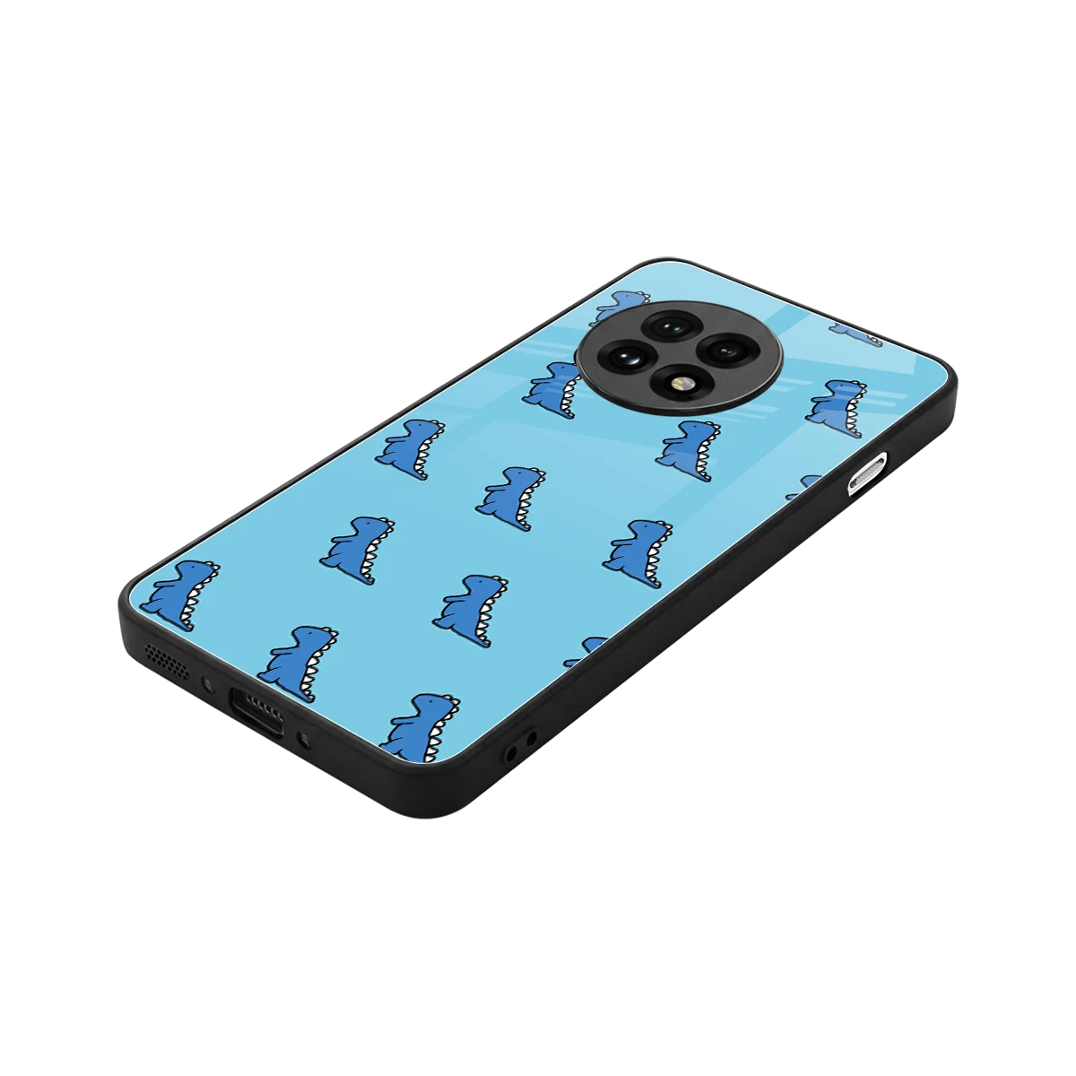 Dino Blue stylish phone case for oneplus 13r | glossy glass and slim fit