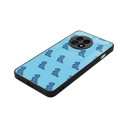 Dino Blue stylish phone case for oneplus 13r | glossy glass and slim fit