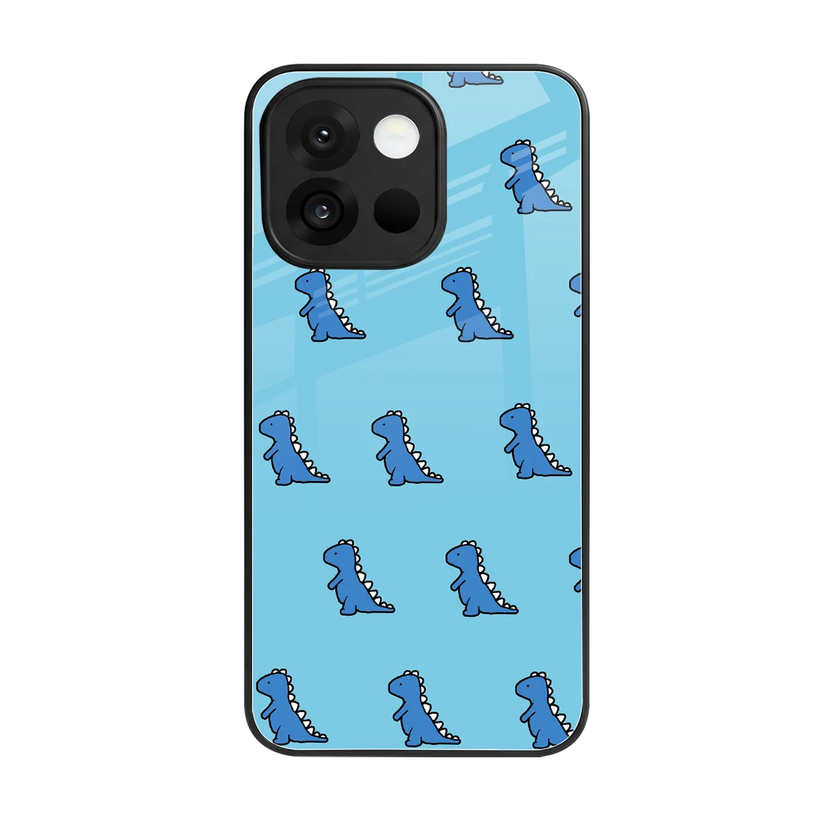 Dino Blue back phone cover | glass case for oneplus 13s