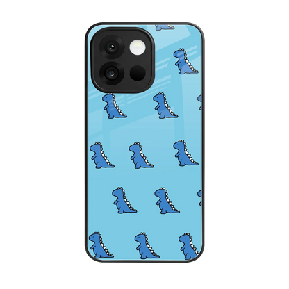 Dino Blue back phone cover | glass case for oneplus 13s