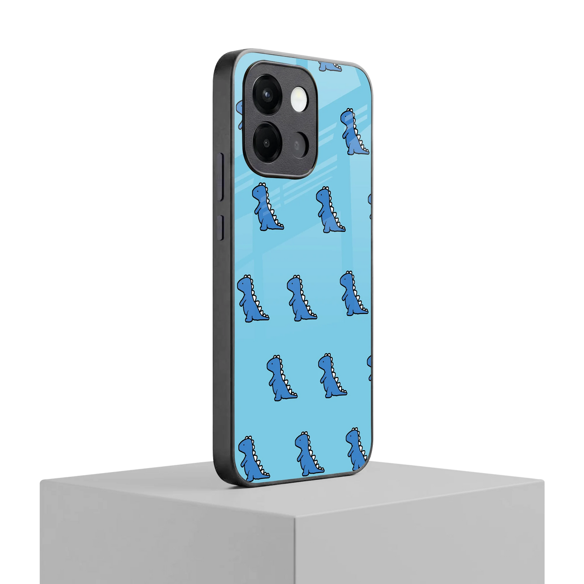 Dino Blue oneplus 13s mobile cover | shockproof glass phone case
