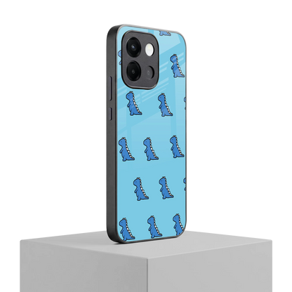 Dino Blue oneplus 13s mobile cover | shockproof glass phone case