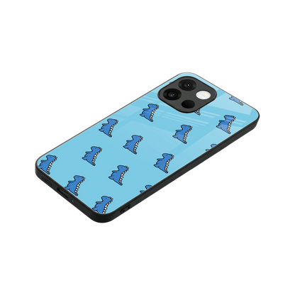 Dino Blue stylish phone case for oneplus 13s | glossy glass and slim fit