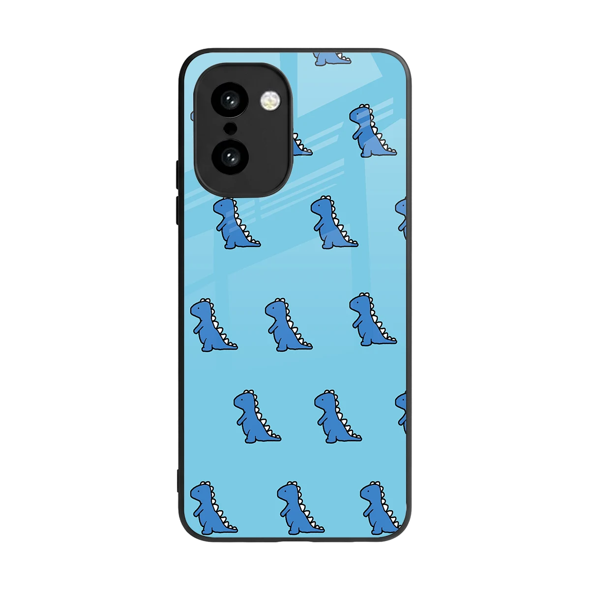 Dino Blue back phone cover | glass case for oneplus 15r
