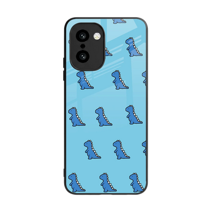 Dino Blue back phone cover | glass case for oneplus 15r