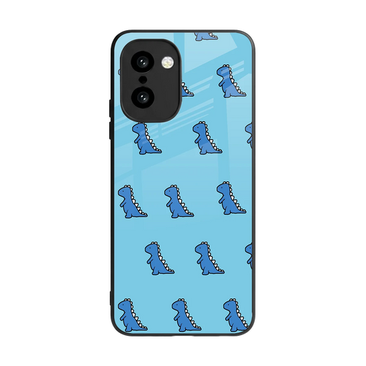 Dino Blue back phone cover | glass case for oneplus 15r