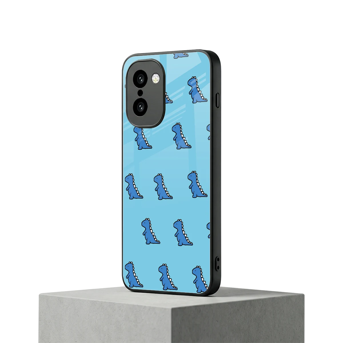 Dino Blue oneplus 15r mobile cover | shockproof glass phone case