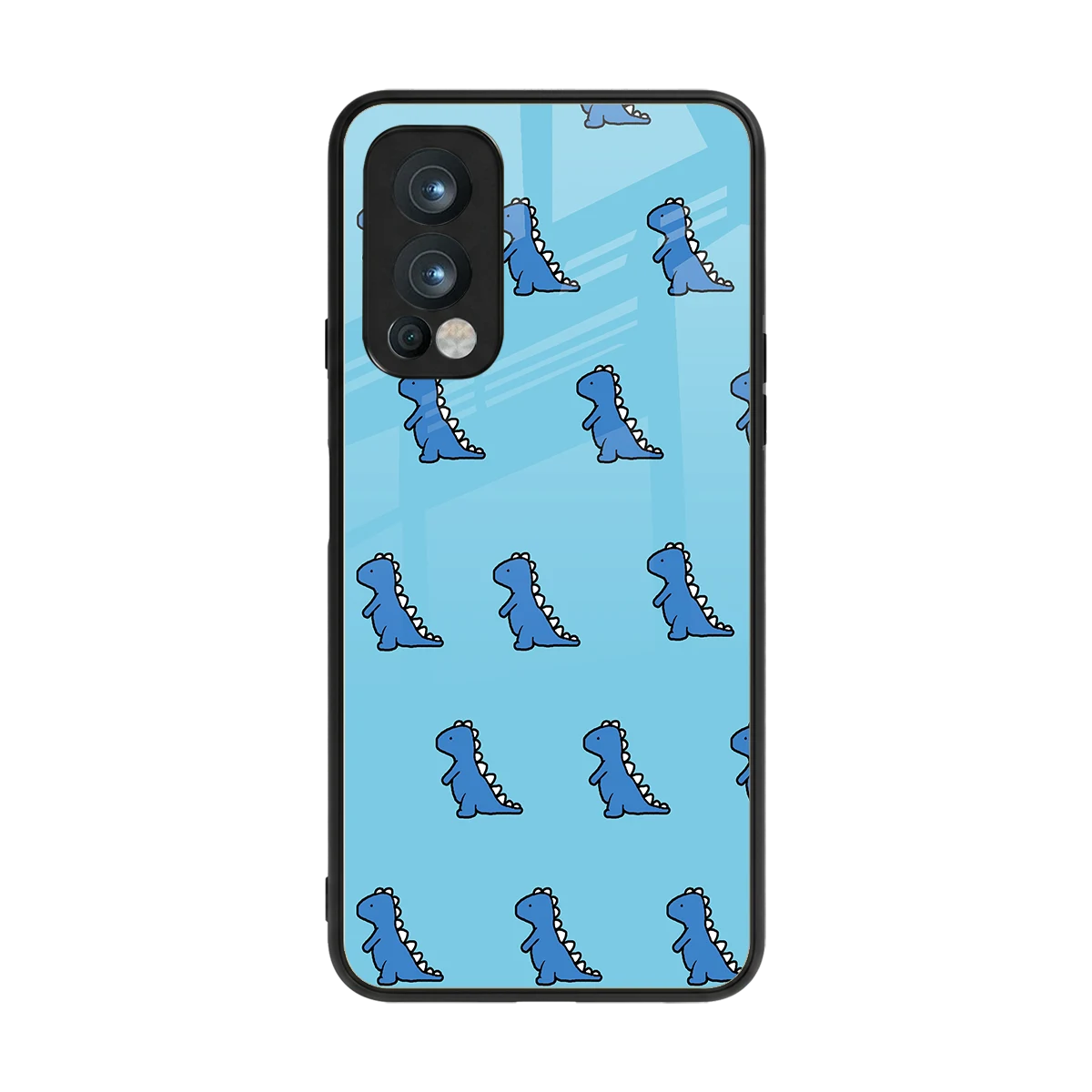 Dino Blue back phone cover | glass case for oneplus nord 2