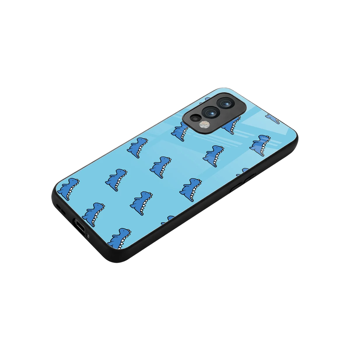 Dino Blue stylish phone case for oneplus nord 2 | glossy glass and slim fit