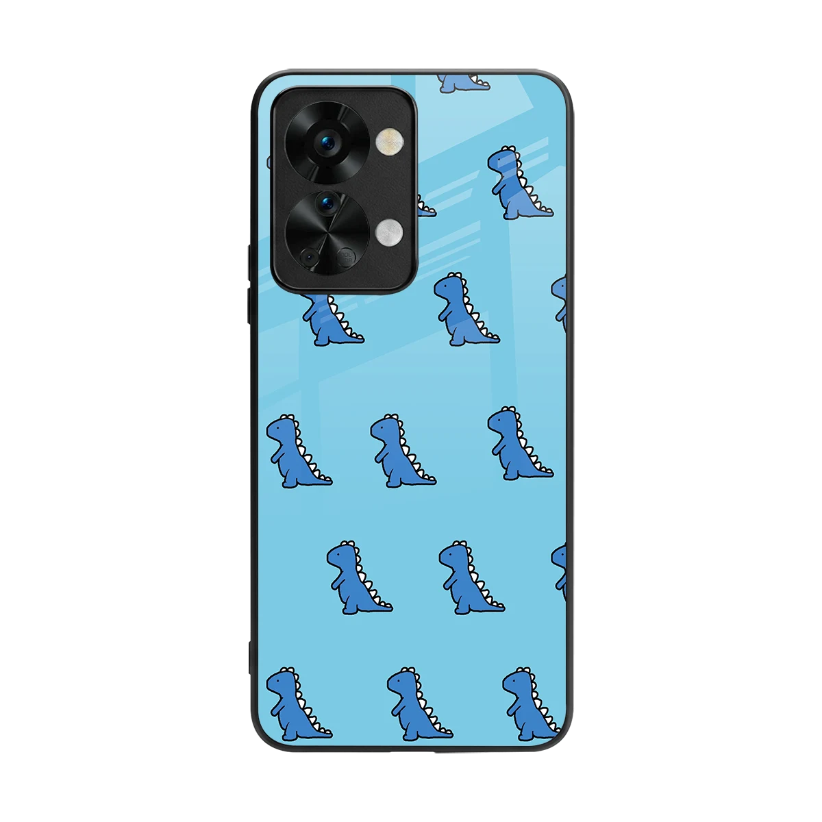 Dino Blue back phone cover | glass case for oneplus nord 2t