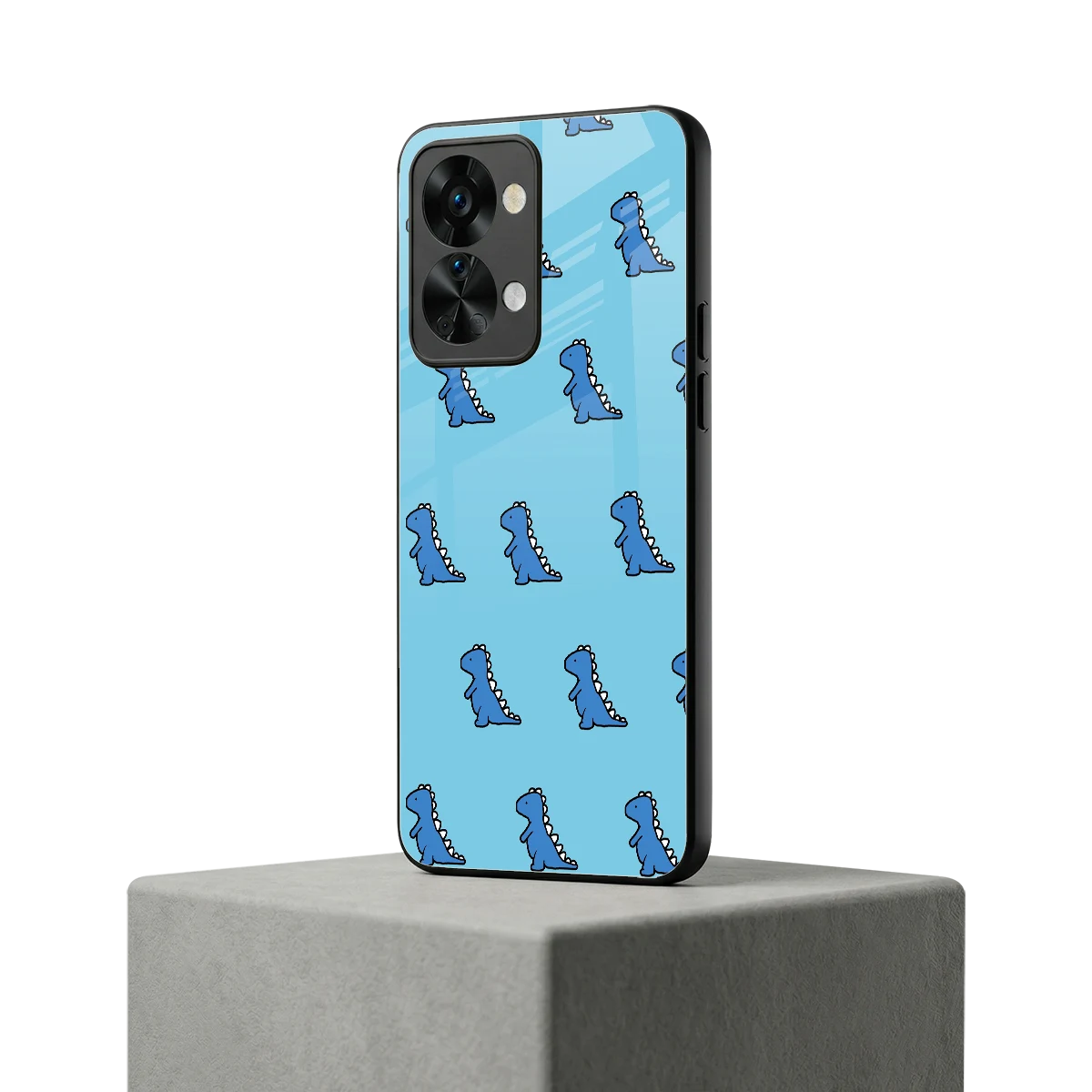 Dino Blue oneplus nord 2t mobile cover | shockproof glass phone case