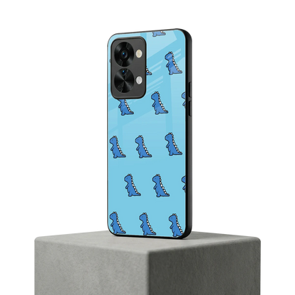 Dino Blue oneplus nord 2t mobile cover | shockproof glass phone case