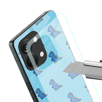 Dino Blue stylish phone case for oneplus nord 3 | glossy glass and slim fit