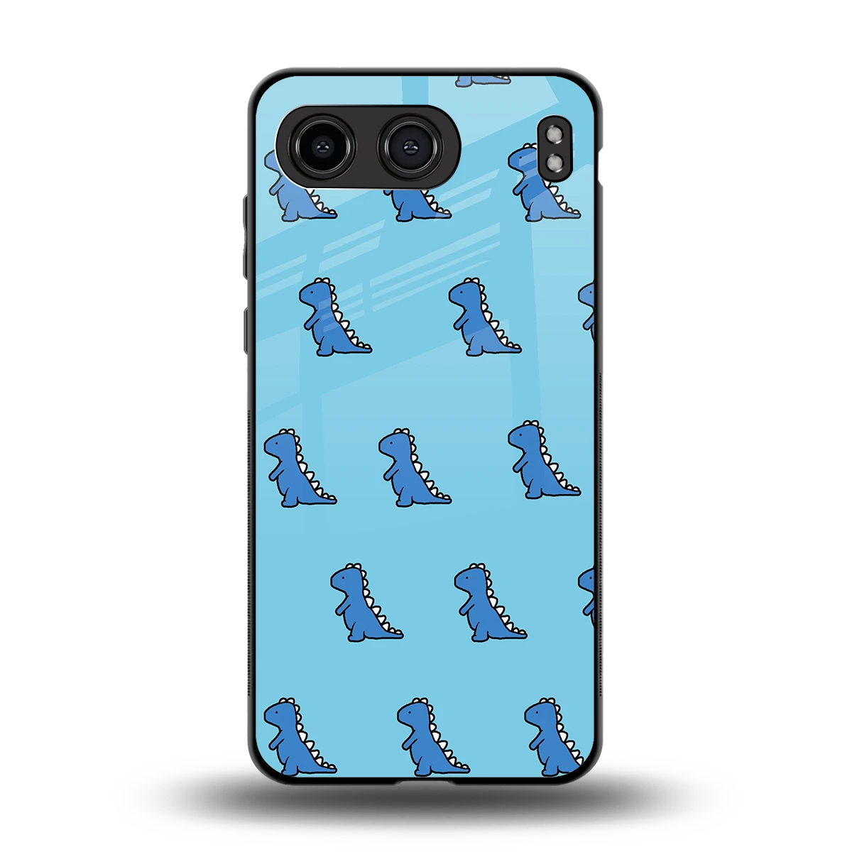 Dino Blue back phone cover | glass case for oneplus nord 4