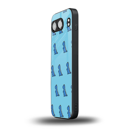 Dino Blue oneplus nord 4 mobile cover | shockproof glass phone case