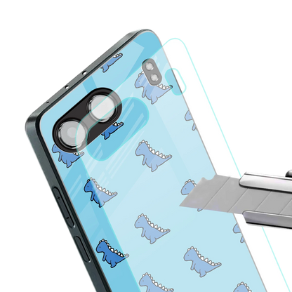 Dino Blue stylish phone case for oneplus nord 4 | glossy glass and slim fit