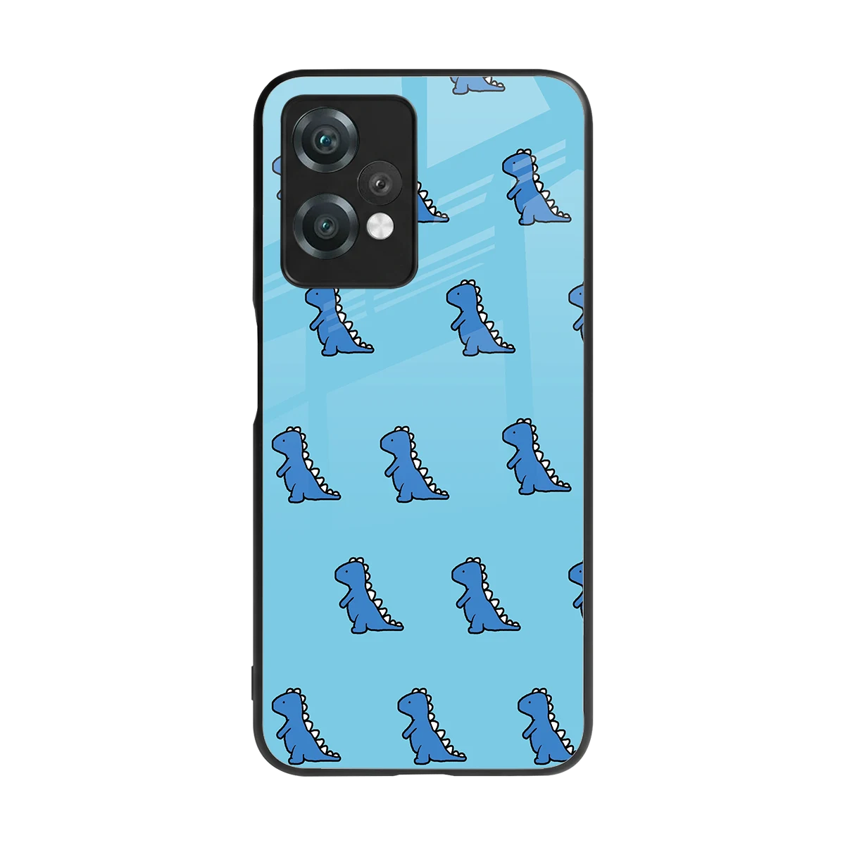 Dino Blue back phone cover | glass case for oneplus nord ce 2 lite
