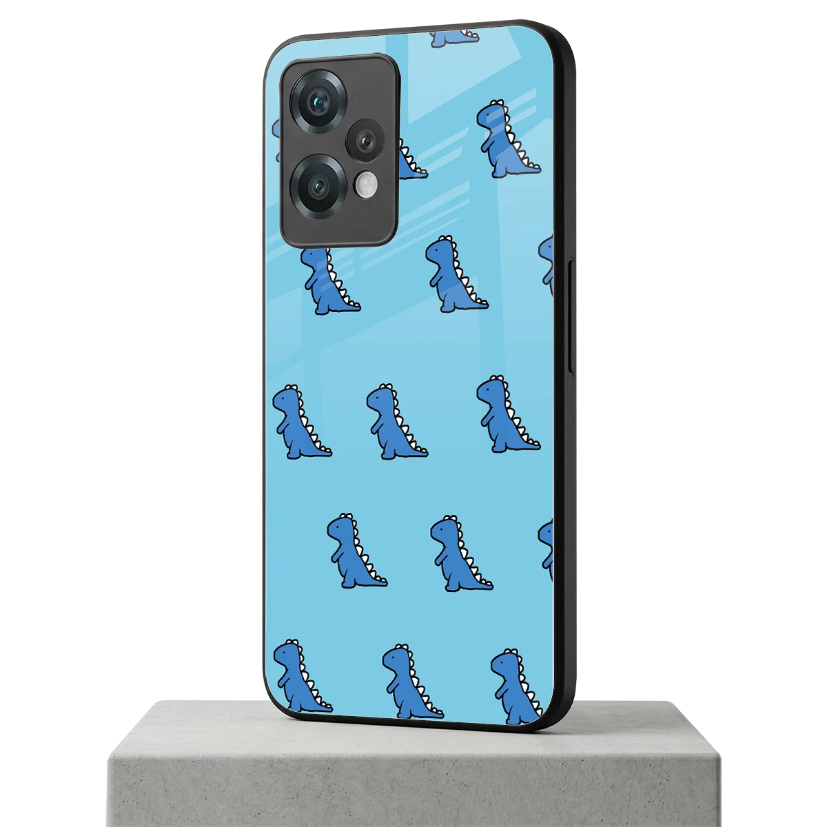 Dino Blue oneplus nord ce 2 lite mobile cover | shockproof glass phone case