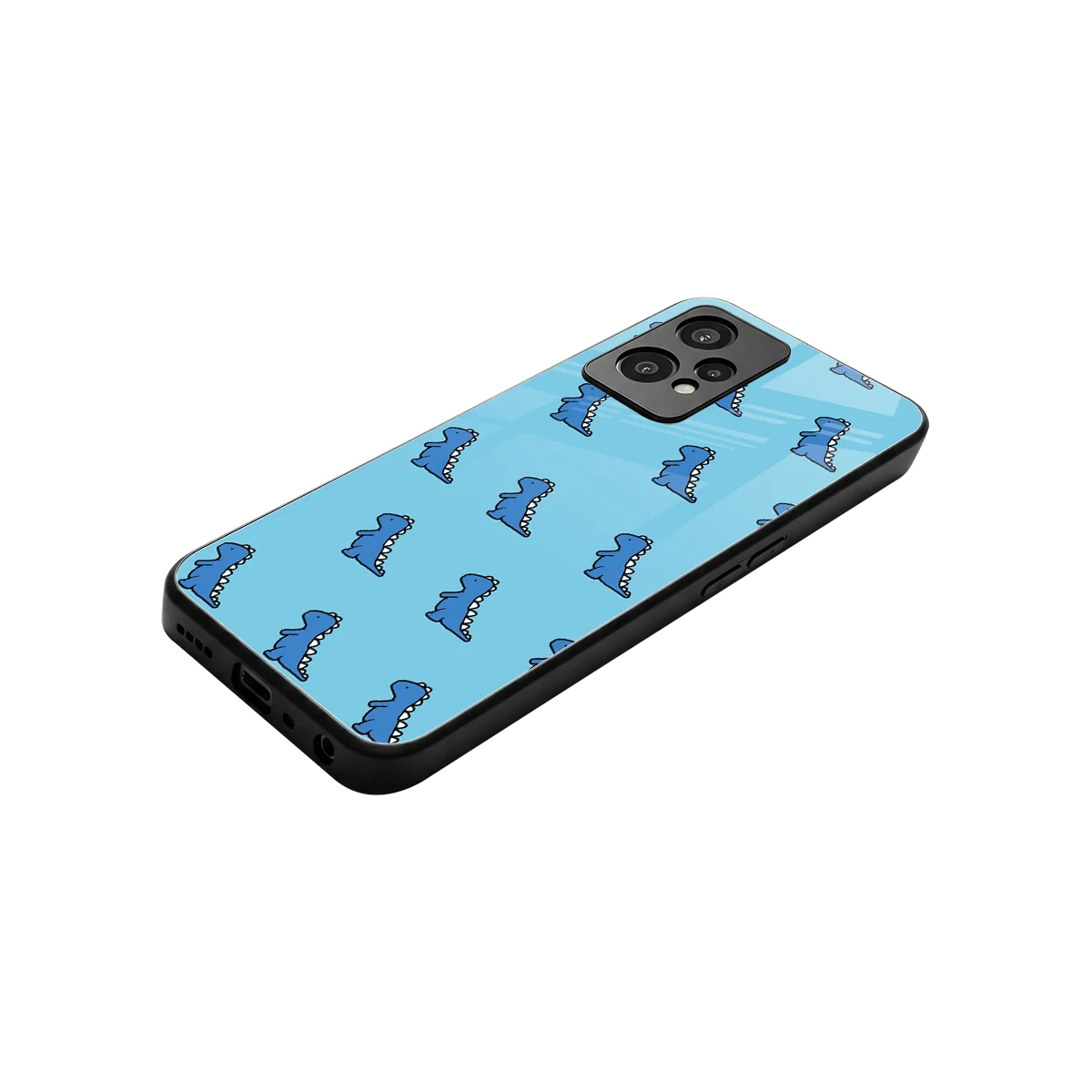 Dino Blue stylish phone case for oneplus nord ce 2 lite | glossy glass and slim fit
