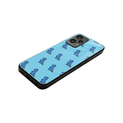 Dino Blue stylish phone case for oneplus nord ce 2 lite | glossy glass and slim fit