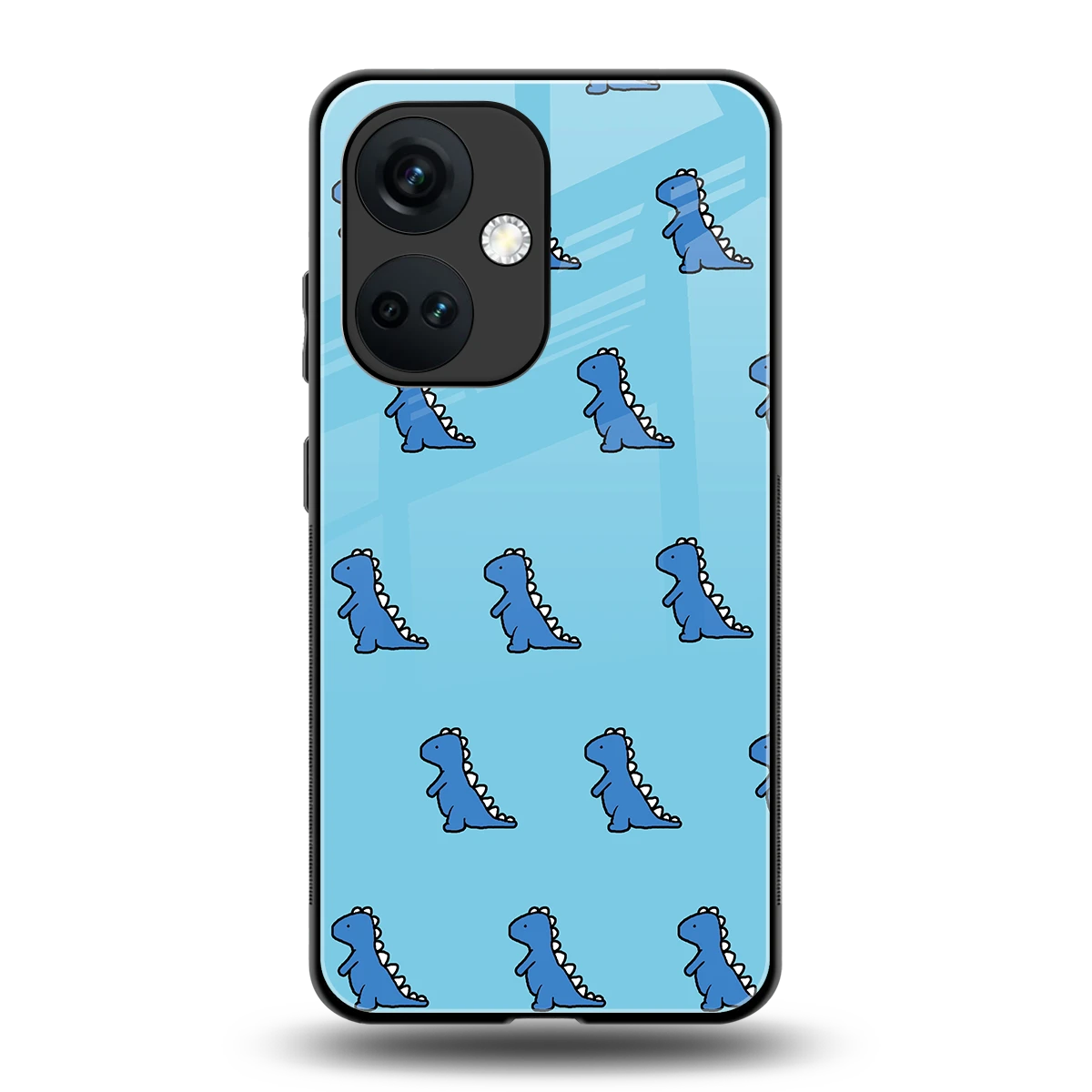 Dino Blue back phone cover | glass case for oneplus nord ce 3